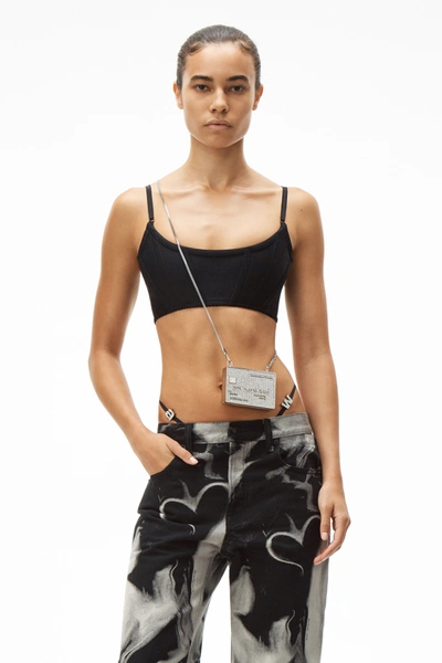 Shop Alexander Wang Cropped Corset Bra In Black