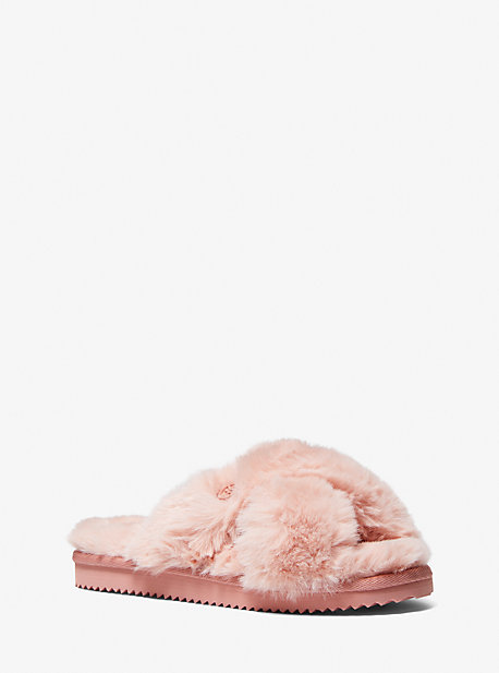 michael kors fur slide sandals