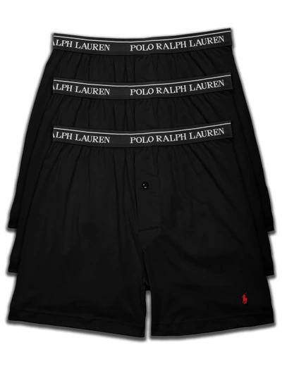 Shop Polo Ralph Lauren Classic Fit  Cotton Boxers 3-pack In Black