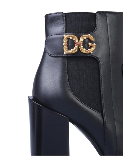 Shop Dolce & Gabbana "dg Love" Logo Boot In Black