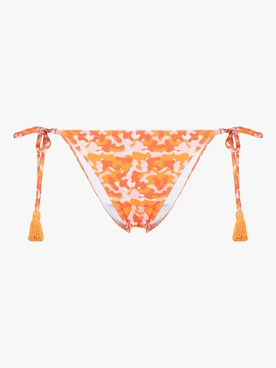 Shop Ambra Maddalena Gigi Camouflage Print Bikini Bottoms In Orange