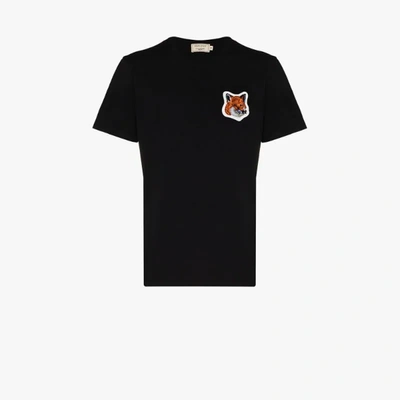 Shop Maison Kitsuné Black Velvet Fox Head Patch T-shirt