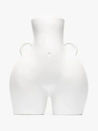 Shop Anissa Kermiche White Love Handles Earthenware Vase