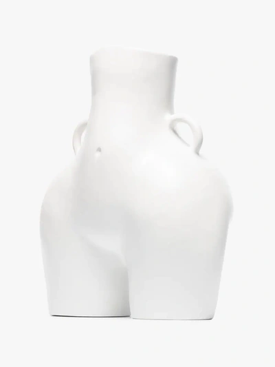 Shop Anissa Kermiche White Love Handles Earthenware Vase