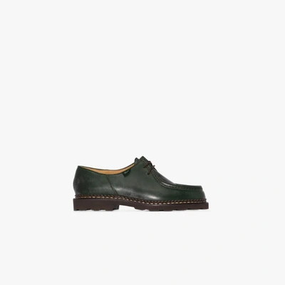 Shop Paraboot Green Michael Lisse Leather Shoes