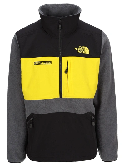 Shop The North Face North Face Steep Tech Half Zip Fleece Sweatshirt In Yellow Black