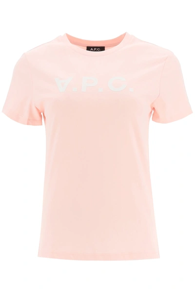 Shop Apc Vpc Logo T-shirt In Rose Pale (white)