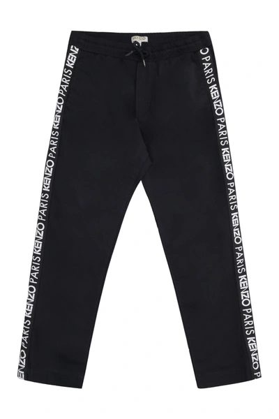 Shop Kenzo Logoed Side Stripes Track-pants In Black