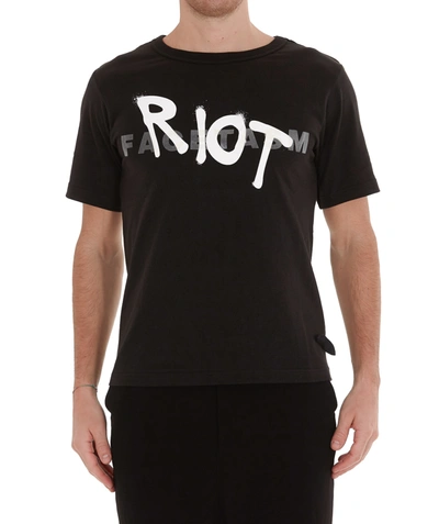 Shop Facetasm Riot Logo Tshirt In Black