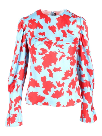 Marco Rambaldi Viscose Blouse In Light Blue Red