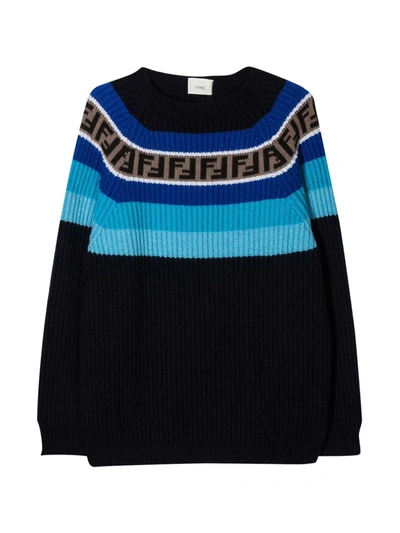 Shop Fendi Blue Sweater In Blu/azzurro