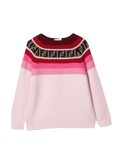 Shop Fendi Pink Sweater In Rosa/rosso