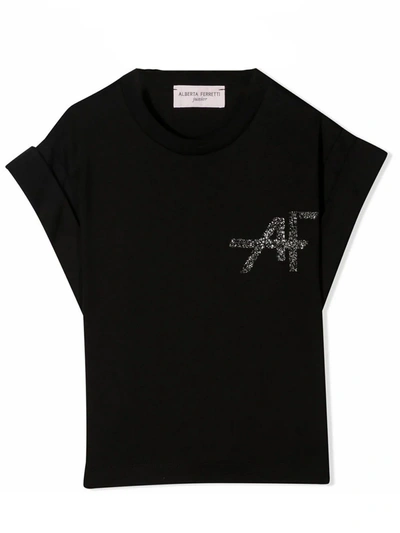 Shop Alberta Ferretti Black Cotton T-shirt In Nero