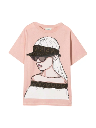 Shop Fendi Pink T-shirt In Rococo