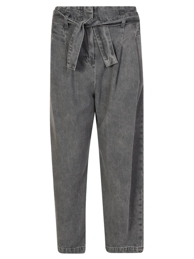 Shop Wandering High Waist Cropped Jeans In Grey