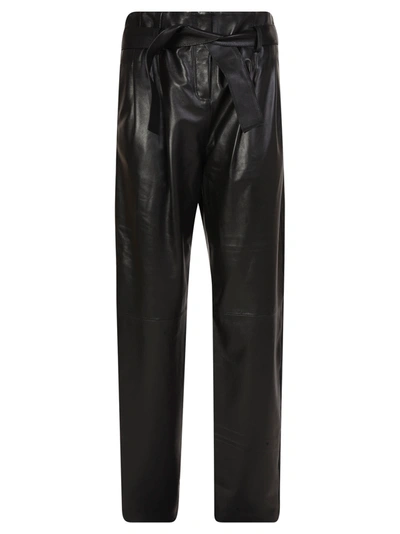 Wandering High Waist Pleated Trousers In Black