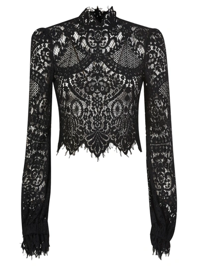 Wandering Lace Top In Black
