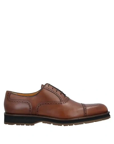 Shop A.testoni Lace-up Shoes In Tan