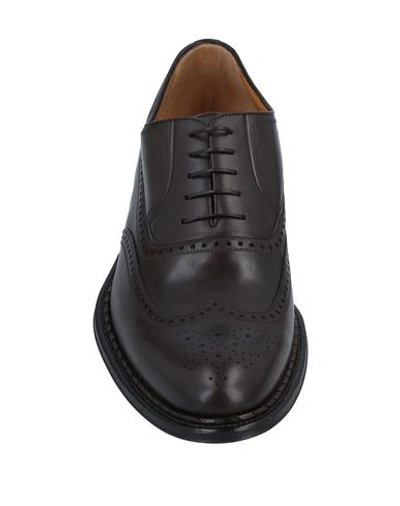 Shop A.testoni Lace-up Shoes In Dark Brown