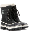 Sorel Caribou Waterproof Nubuck And Rubber Boots In Llack, Stoee