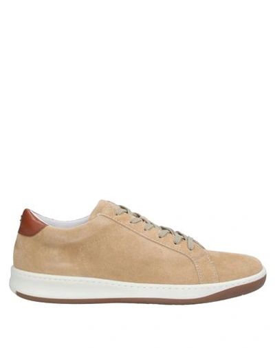 Shop Eleventy Man Sneakers Sand Size 12 Soft Leather In Beige