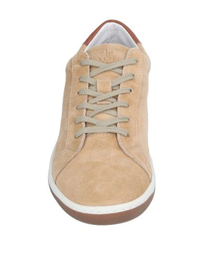 Shop Eleventy Man Sneakers Sand Size 12 Soft Leather In Beige