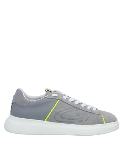 Shop Alberto Guardiani Man Sneakers Grey Size 12 Soft Leather, Textile Fibers