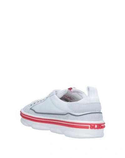 Shop Gcds Man Sneakers White Size 9 Textile Fibers, Soft Leather