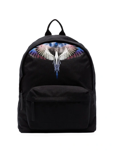 Shop Marcelo Burlon County Of Milan Wings Logo Print Backpack In Black