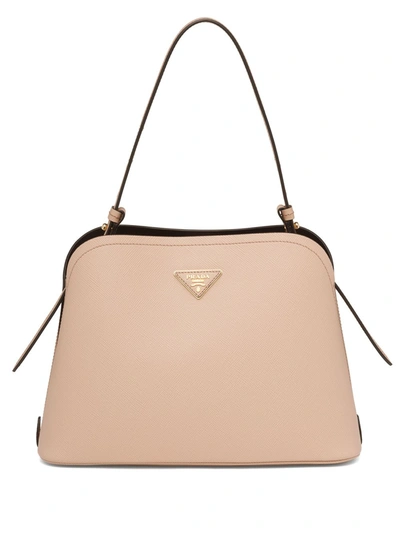 Shop Prada Small Matinée Handbag In Neutrals