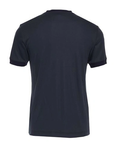 Shop Giorgio Armani Man T-shirt Midnight Blue Size 50 Viscose, Silk