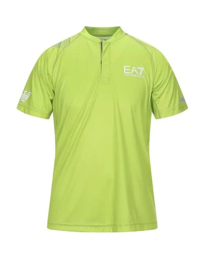 Shop Ea7 Man T-shirt Acid Green Size Xxl Polyester