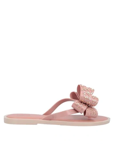 Shop Melissa Toe Strap Sandals In Pastel Pink