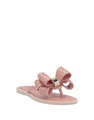 Shop Melissa Toe Strap Sandals In Pastel Pink