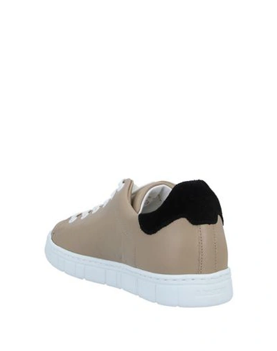Shop A.testoni A. Testoni Woman Sneakers Khaki Size 7.5 Calfskin In Beige