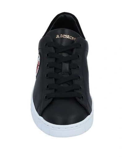 Shop A.testoni A. Testoni Woman Sneakers Black Size 7.5 Calfskin