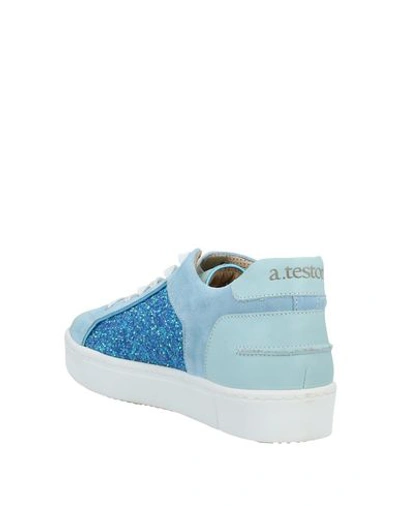 Shop A.testoni Sneakers In Sky Blue