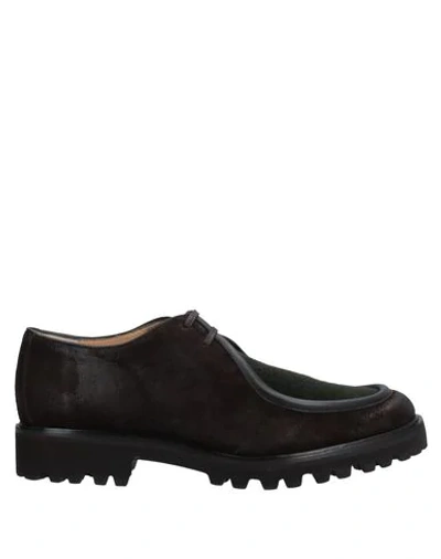 Shop A.testoni Lace-up Shoes In Dark Brown