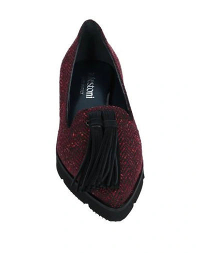 Shop A.testoni A. Testoni Woman Loafers Burgundy Size 8 Textile Fibers, Soft Leather In Red