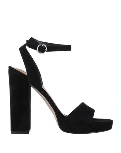 Shop Steve Madden Woman Sandals Black Size 10 Soft Leather