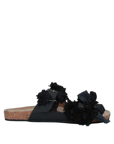 Shop Strategia Woman Sandals Black Size 8 Textile Fibers, Soft Leather