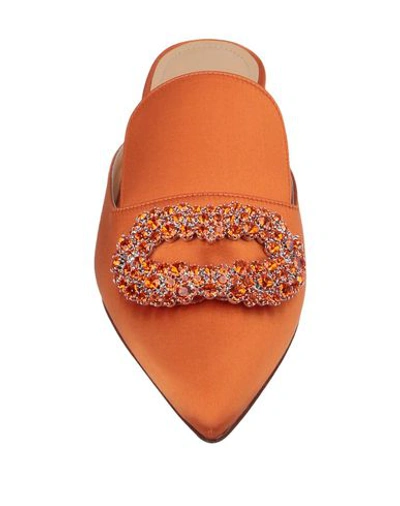 Shop Giannico Woman Mules & Clogs Orange Size 5 Textile Fibers