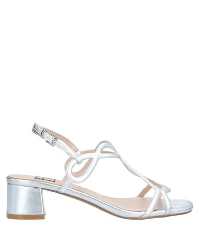 Shop Bibi Lou Woman Sandals Silver Size 9 Textile Fibers