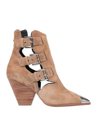 Shop Lola Cruz Woman Ankle Boots Camel Size 11 Soft Leather In Beige