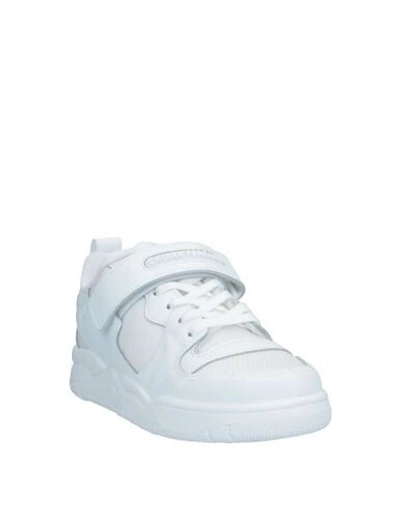 Shop Chiara Ferragni Woman Sneakers White Size 7 Soft Leather, Textile Fibers