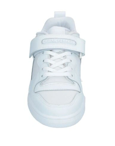 Shop Chiara Ferragni Woman Sneakers White Size 7 Soft Leather, Textile Fibers