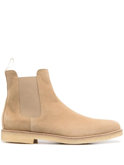 Shop Common Projects Suede Chelsea Boots In Neutrals