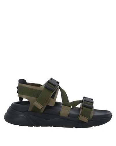Shop Moa Master Of Arts Moaconcept Woman Sandals Military Green Size 7.5 Soft Leather, Textile Fibers