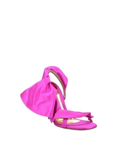 Shop Alexandre Vauthier Woman Sandals Fuchsia Size 5 Textile Fibers In Pink