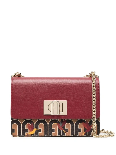 Shop Furla Logo-print Crossbody Bag In Purple